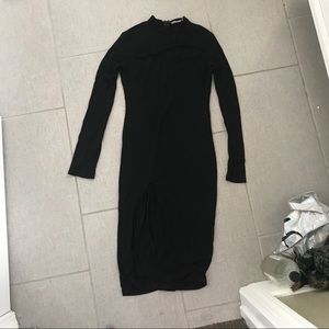 Black Dress Fashion Nova with Side Slit